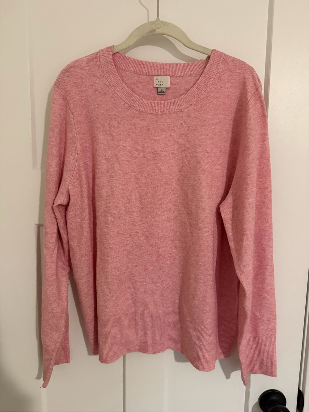 A New Day Cozy Light Pink Crewneck Sweater